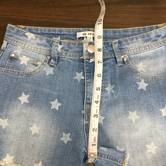 Ob Sess Girls Star Denim Short Size 12 - Picture 10 of 12